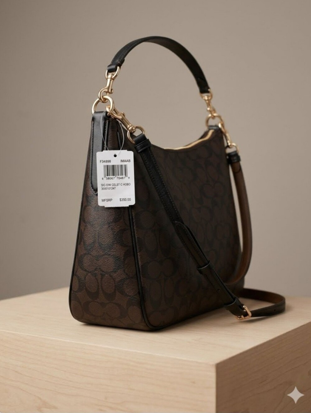 NEW Coach Black and Gray Shoulder Bag